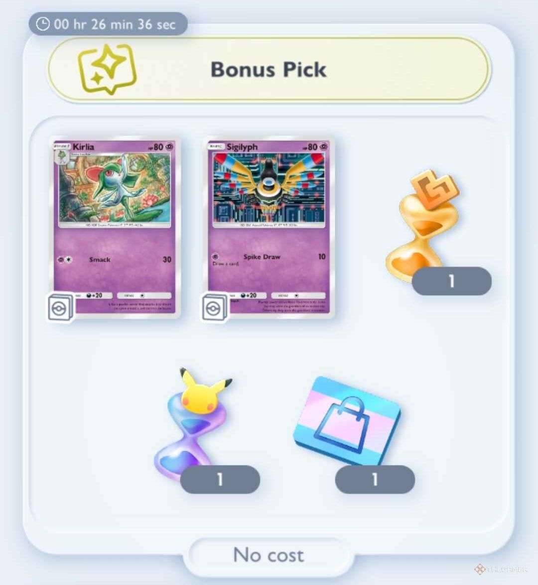Psychic-type Mass Outbreak Event Bonus Pick in Pokemon TCG Pocket.