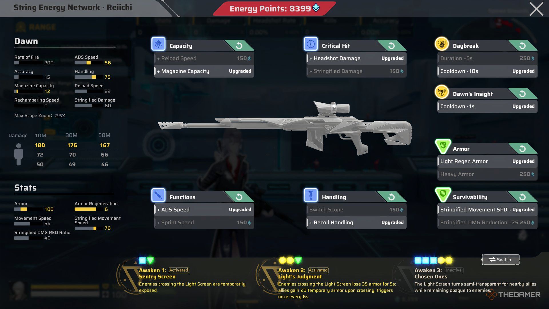 Image showing Dawn DMG in Reiichi&rsquo;s loadout in Strinova.