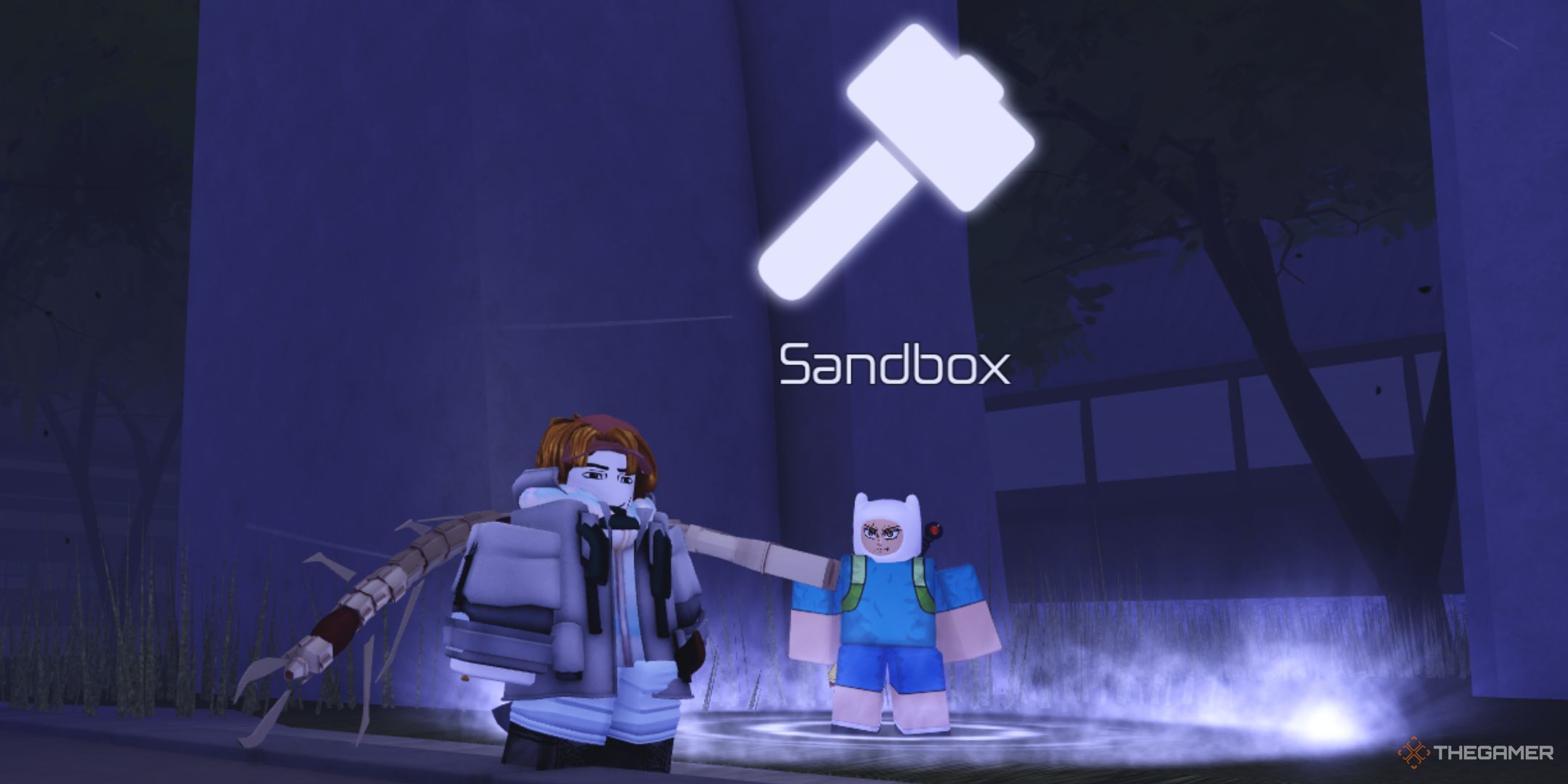 The player character stays next to the Sandbox NPC in the main lobby in Jujutsu Infinite.