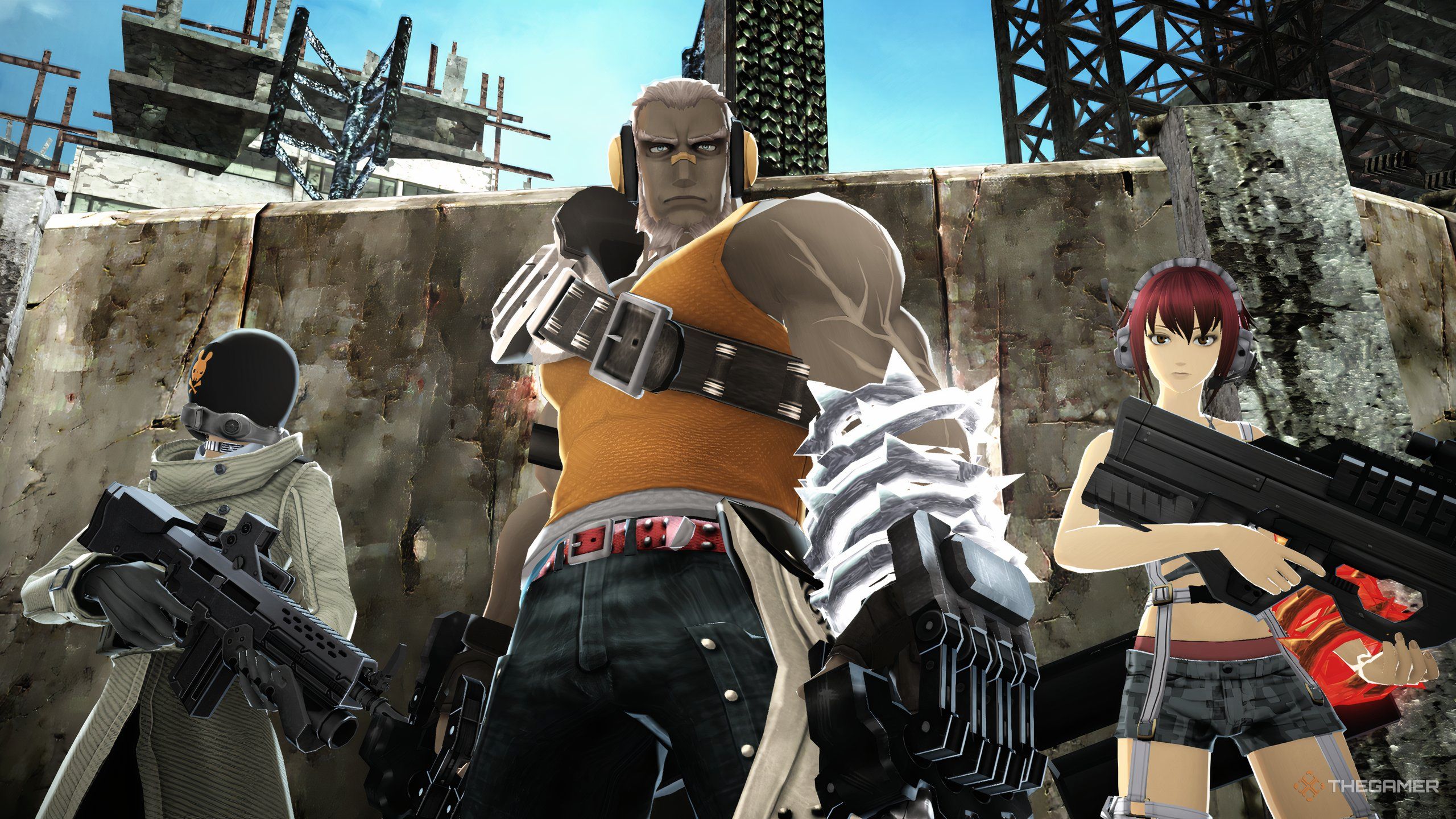 The Protagonist&rsquo;s party in Freedom Wars: Remastered.