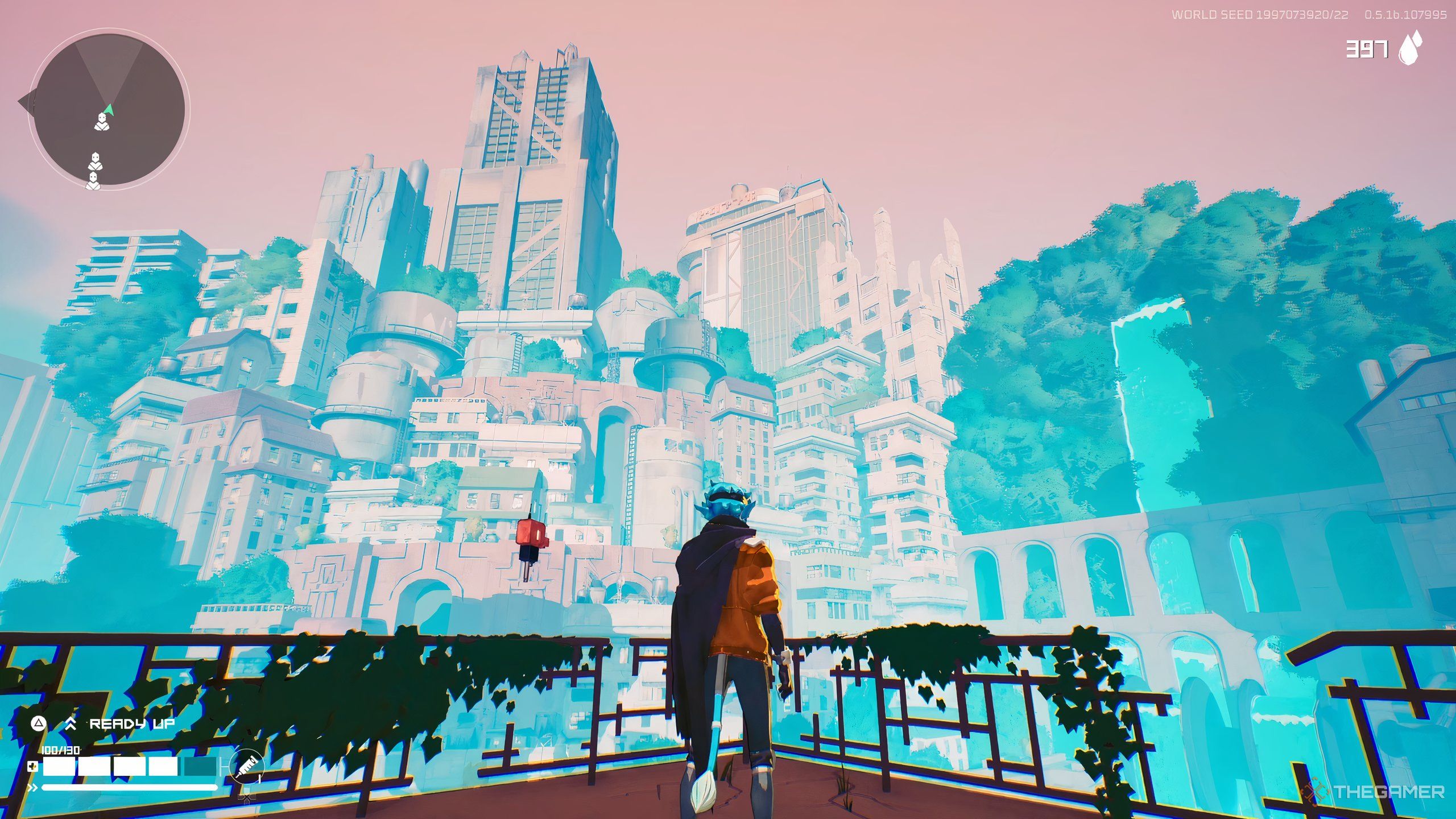 A large worn-down city in Hyper Light Breaker.