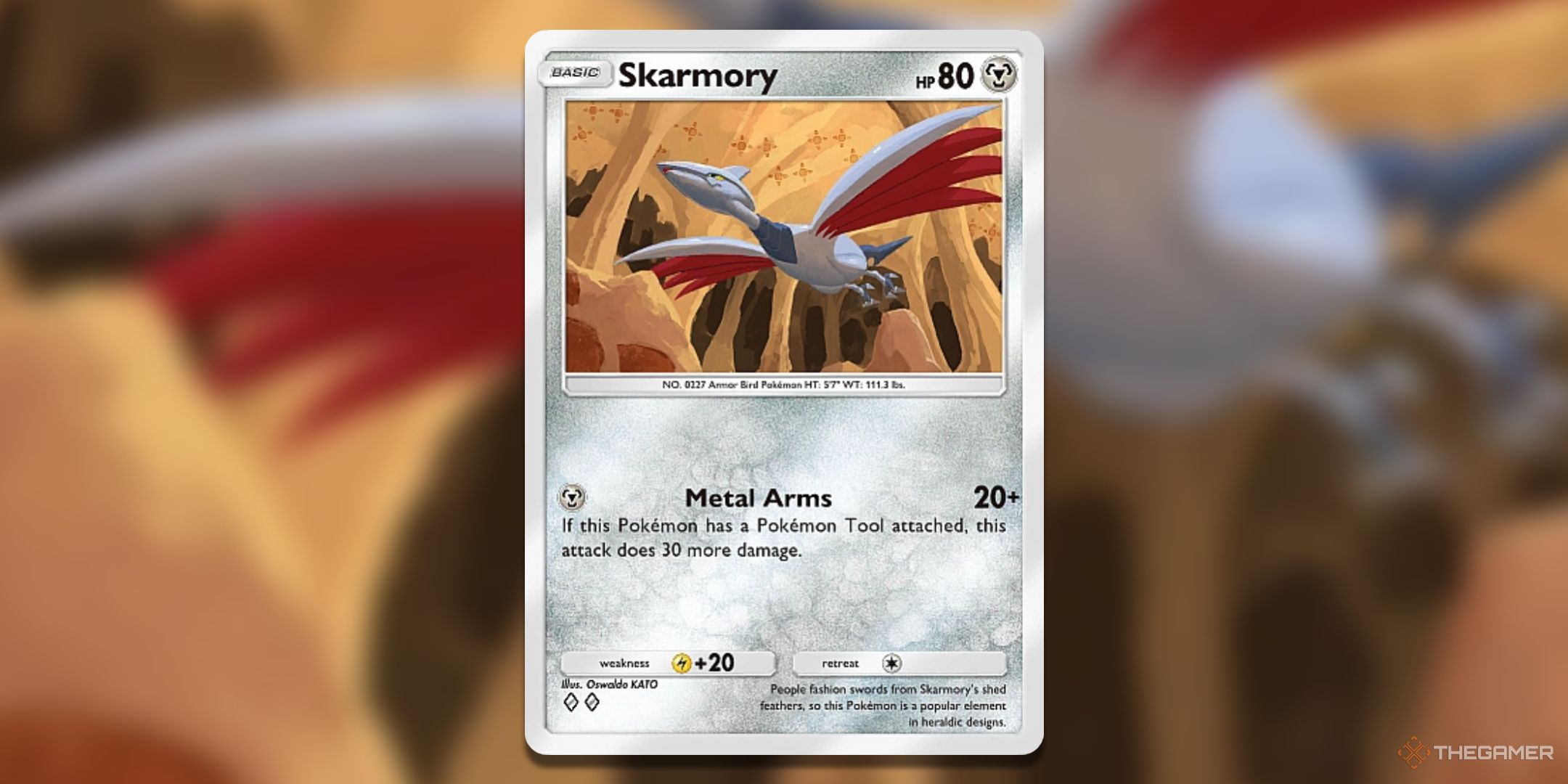 Skarmory Pokemon TCG Pocket Space Time Smackdown Card Art.