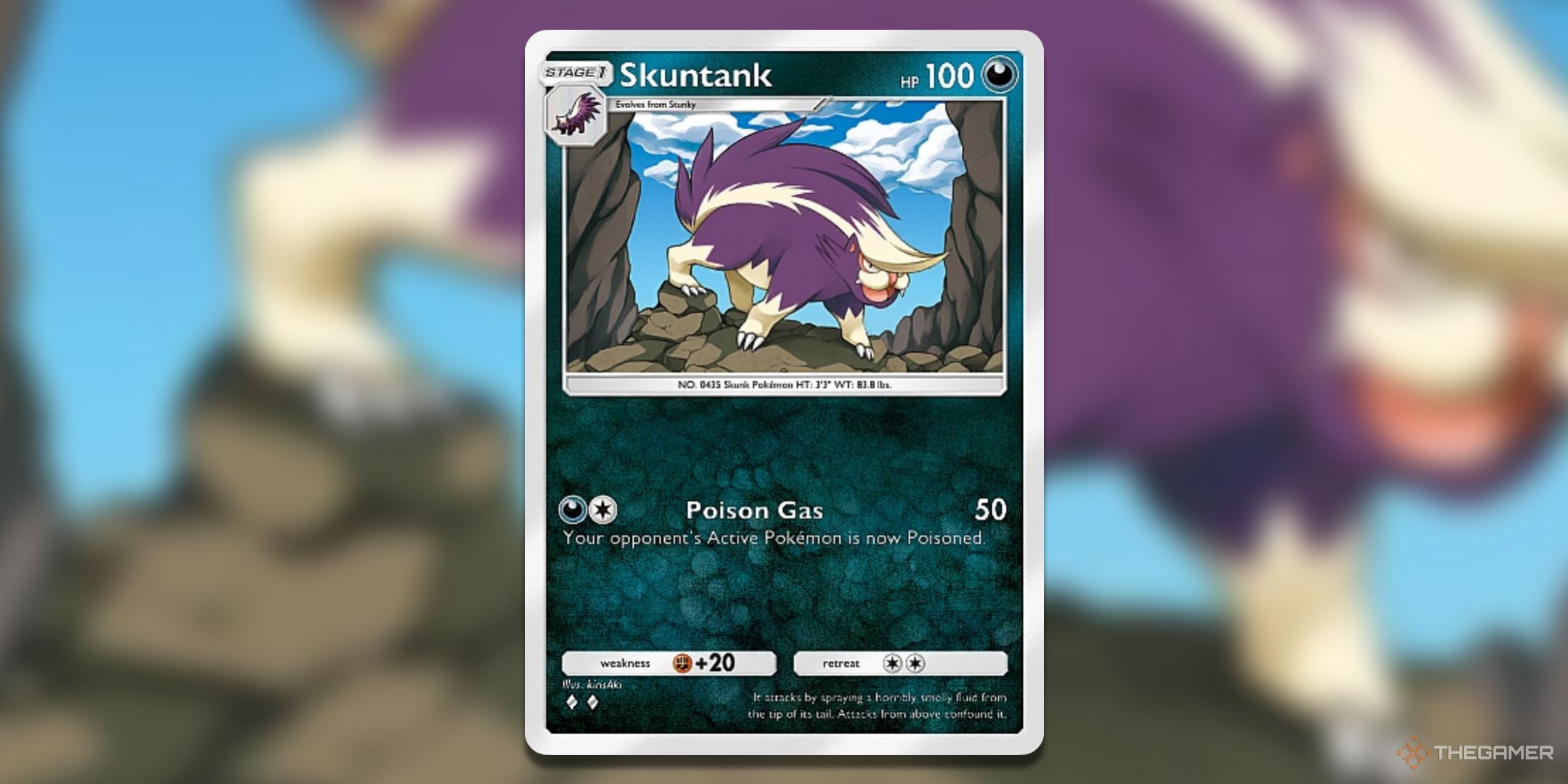 Skuntank Pokemon TCG Pocket Space Time Smackdown Card Art.