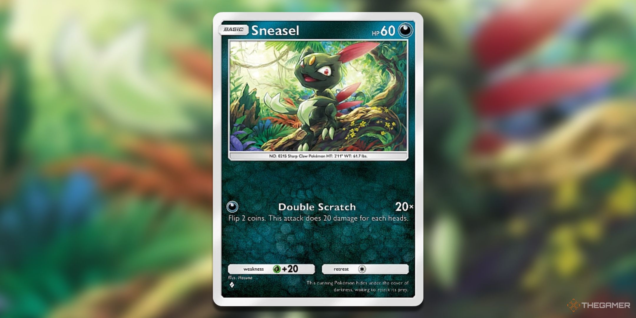 Sneasel Pokemon TCG Pocket Space Time Smackdown Card Art.