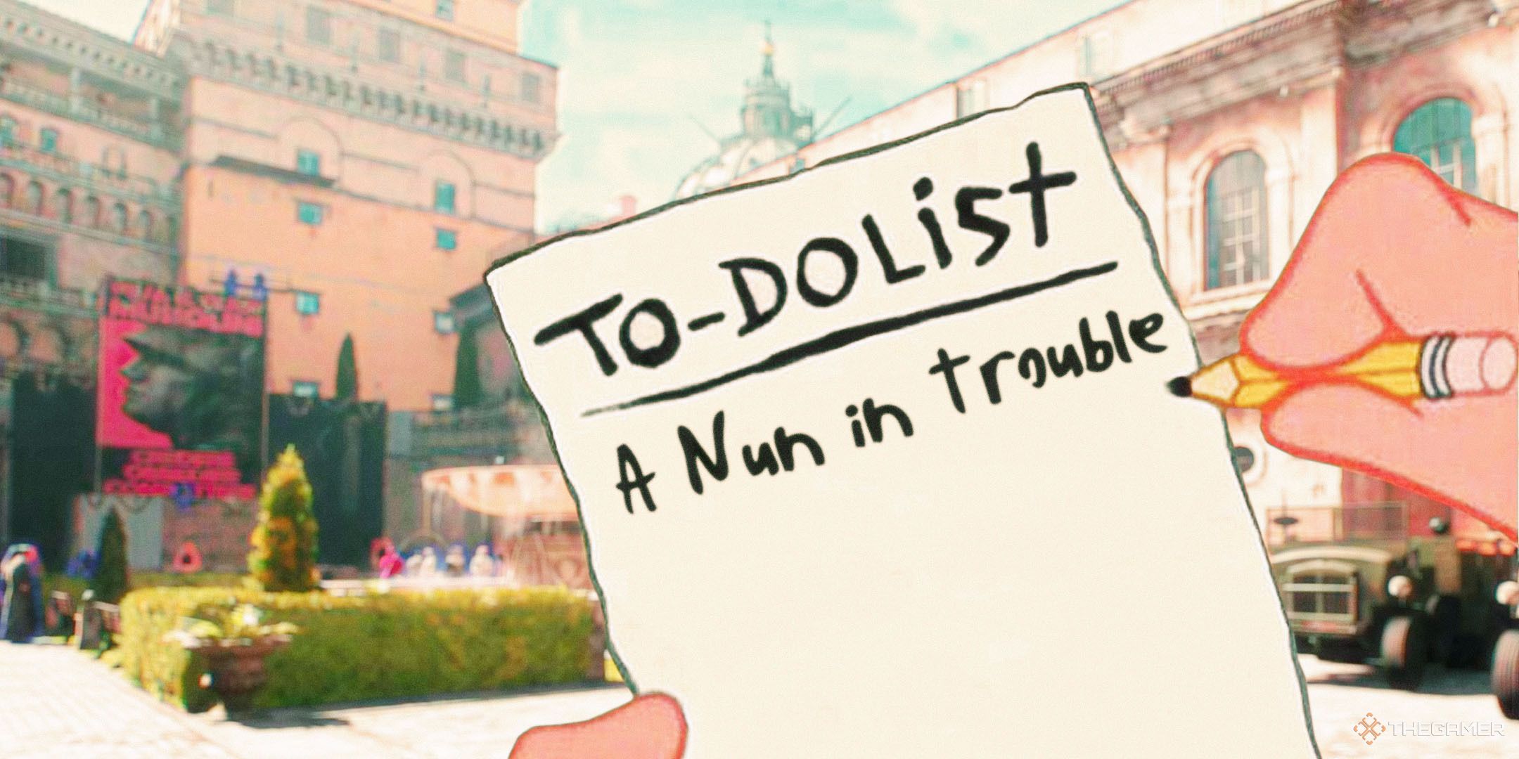 SpongeBob to-do list in Indiana Jones and the Great Circle.