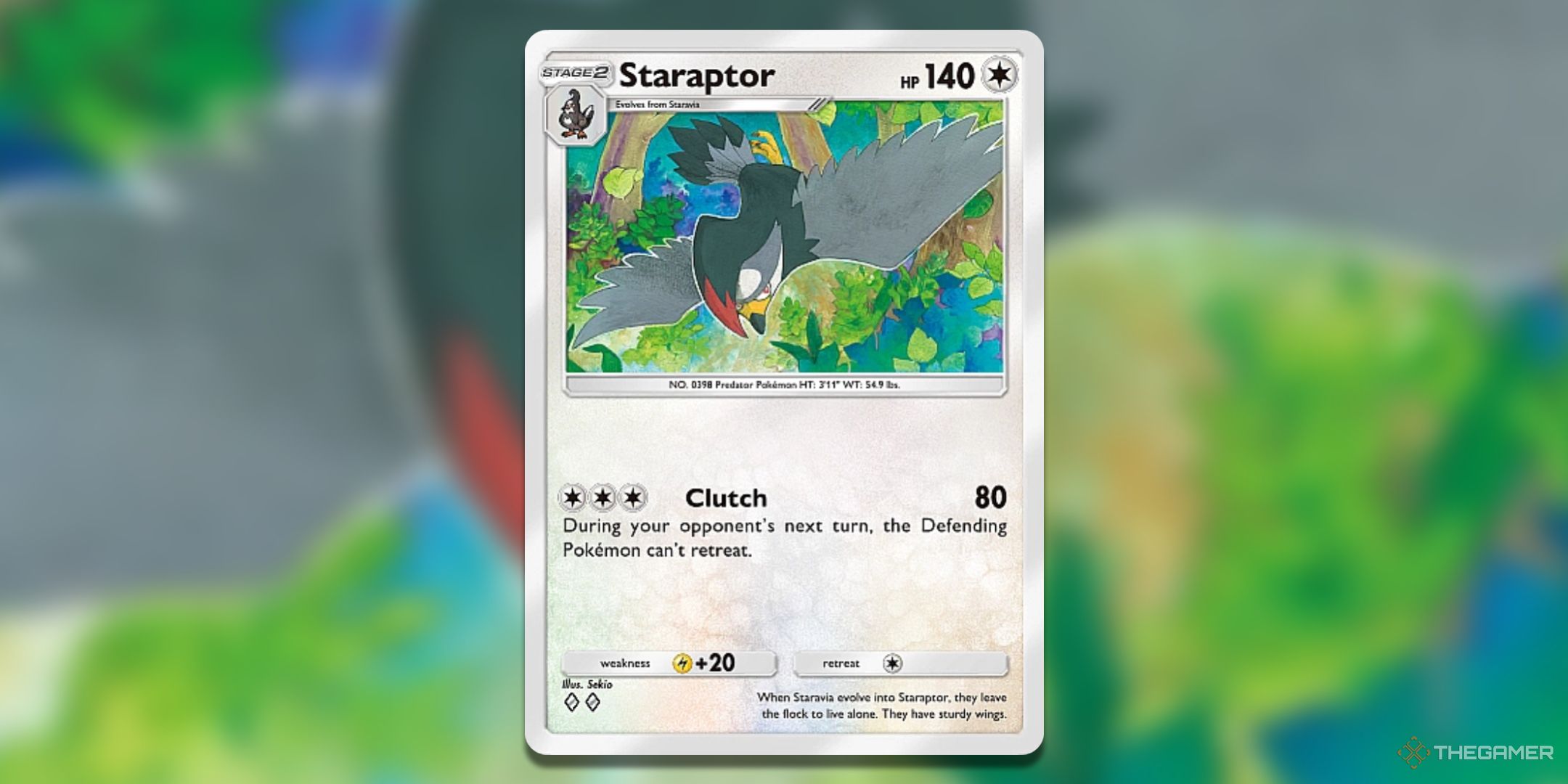 STARAPTOR POKEMON TCG POCKEY FACE TIME SMACKDOWN ART.