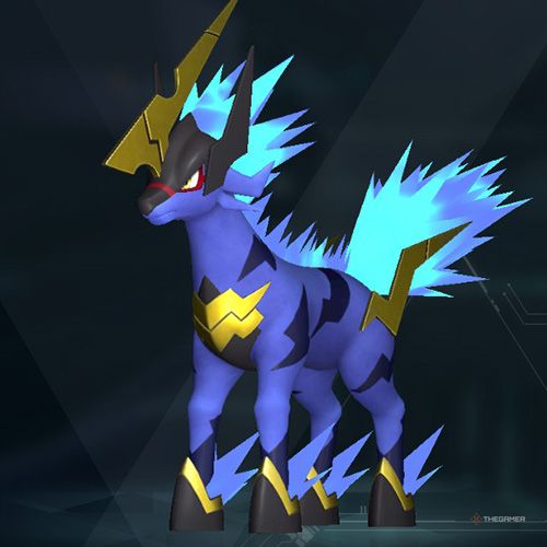 The full image of the Alpha Pal, Azurmane is shown in Palworld