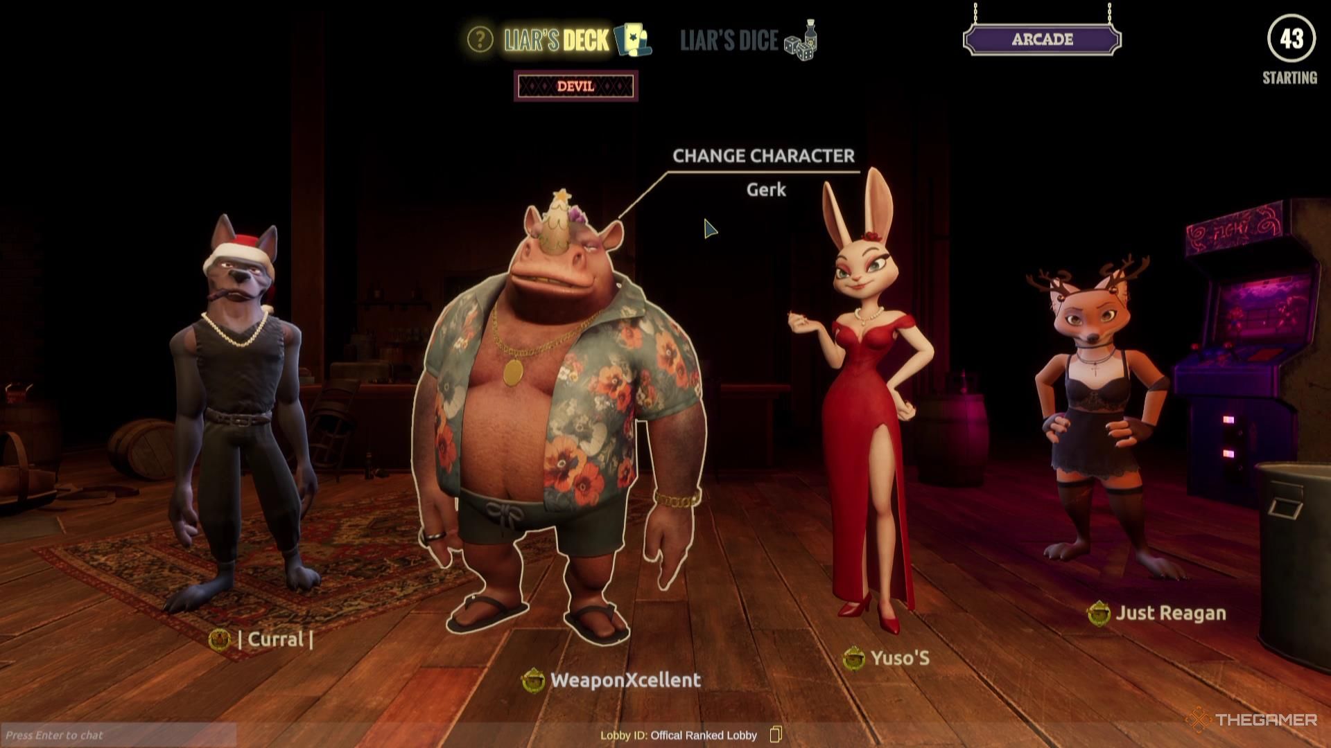 The lobby in Liar&rsquo;s Deck.