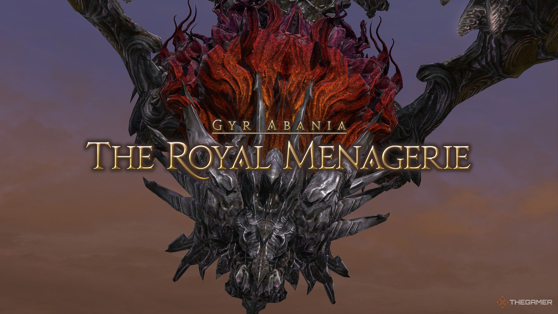 The intro cutscene for the Royal Menagerie, with Shinryu flying through the sky in Final Fantasy 14.