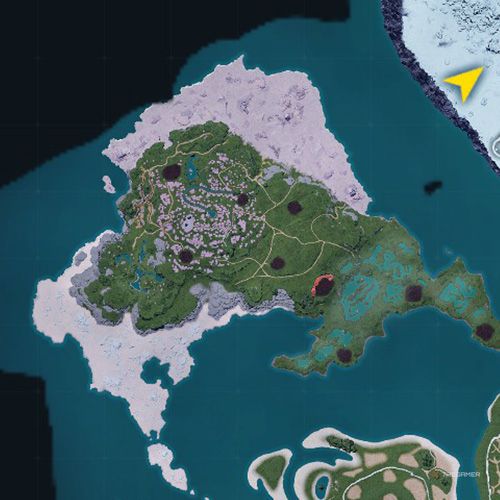 The Sakurajima Island&rsquo;s location is displayed on the map in Palworld