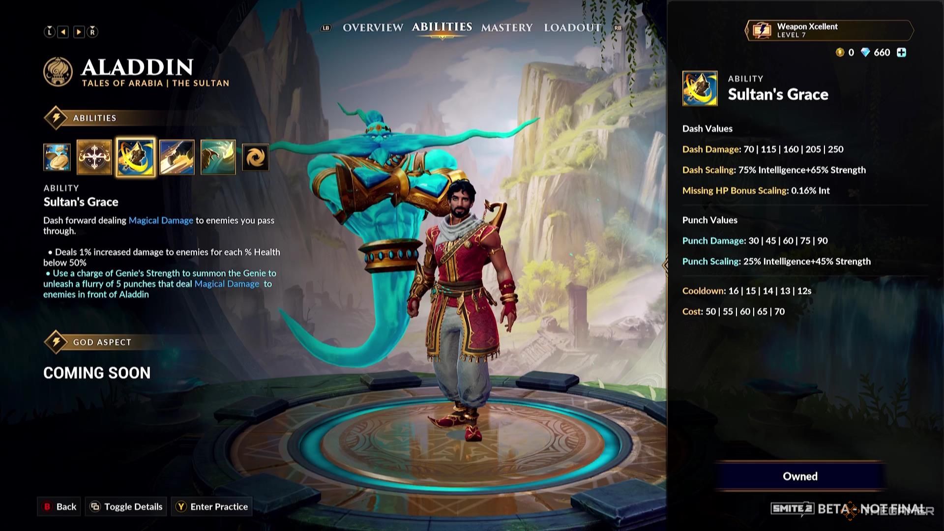 توضیحات توانایی فضل سلطان برای علاءالدین در Smite 2.