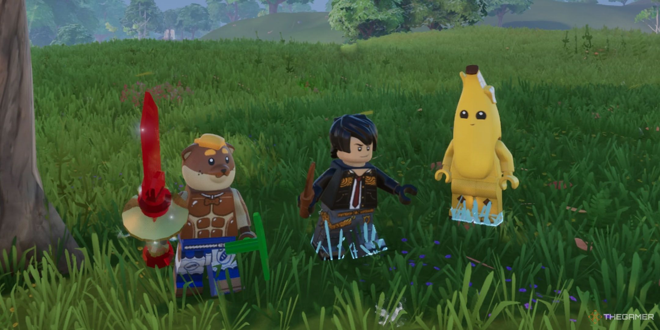 Three characters in Lego Fortnite Odyssey.