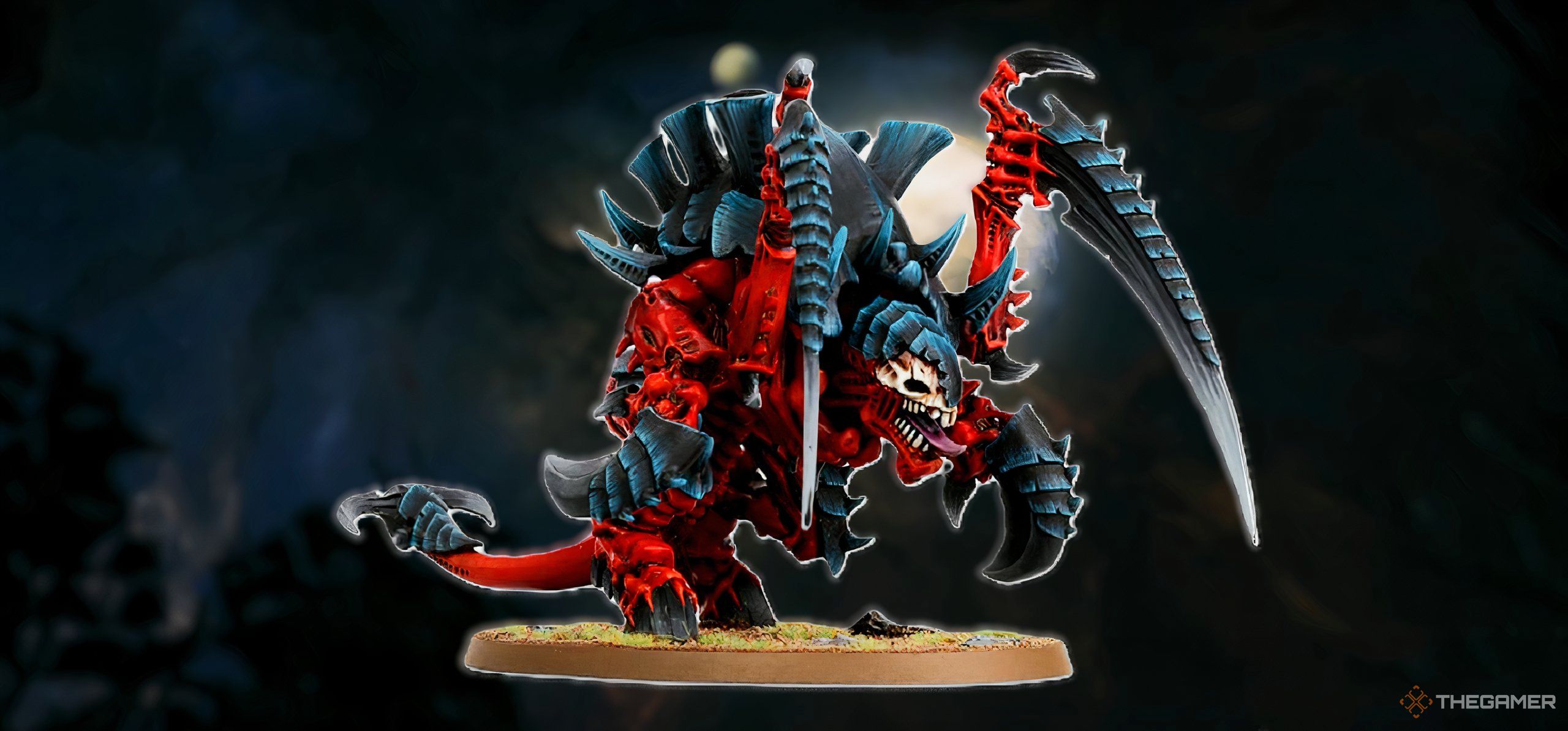 The Tyranid Epic Hero Old One Eye from Warhammer 40,000 tabletop.