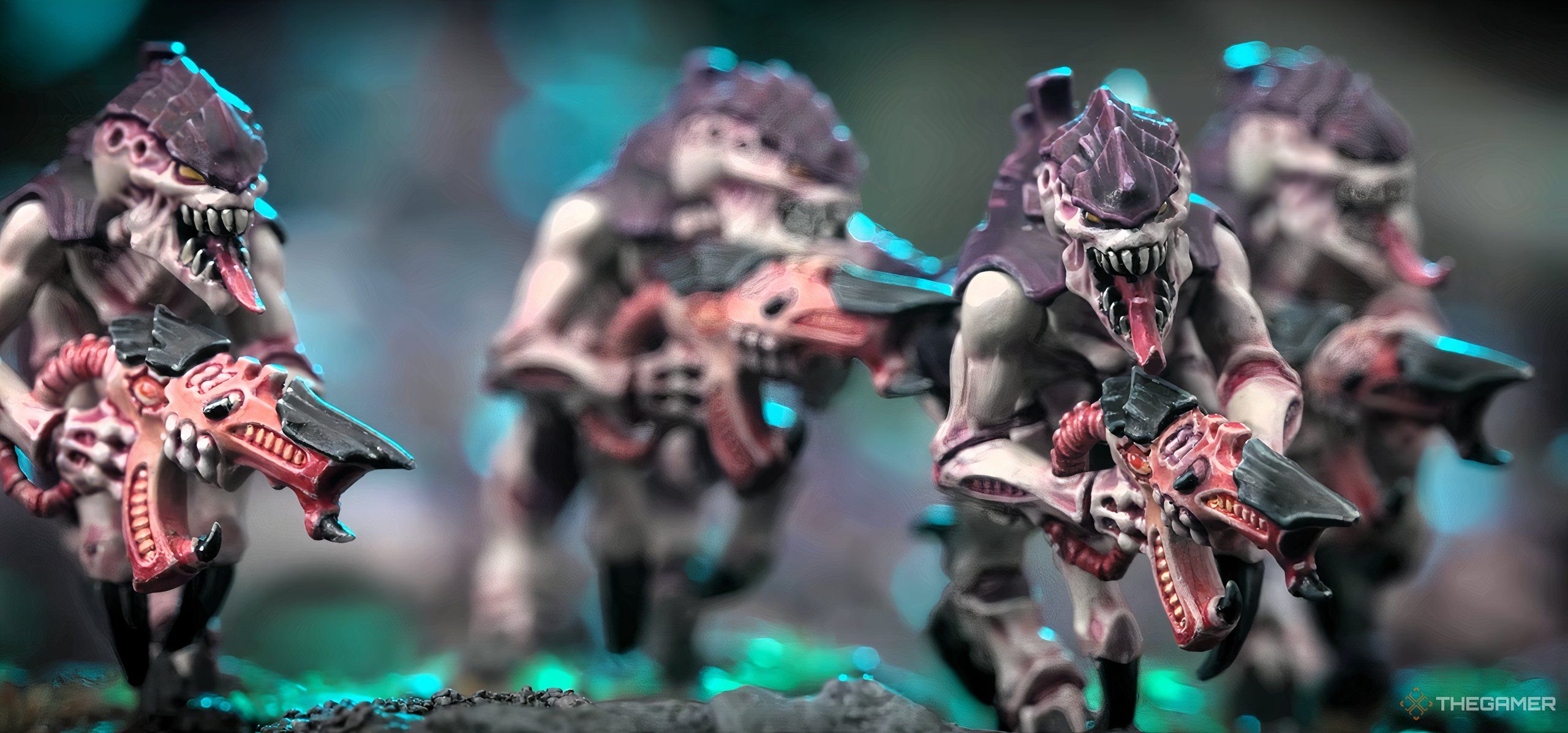 A Tyranid Termagant Swarm from Warhammer 40,000 tabletop.