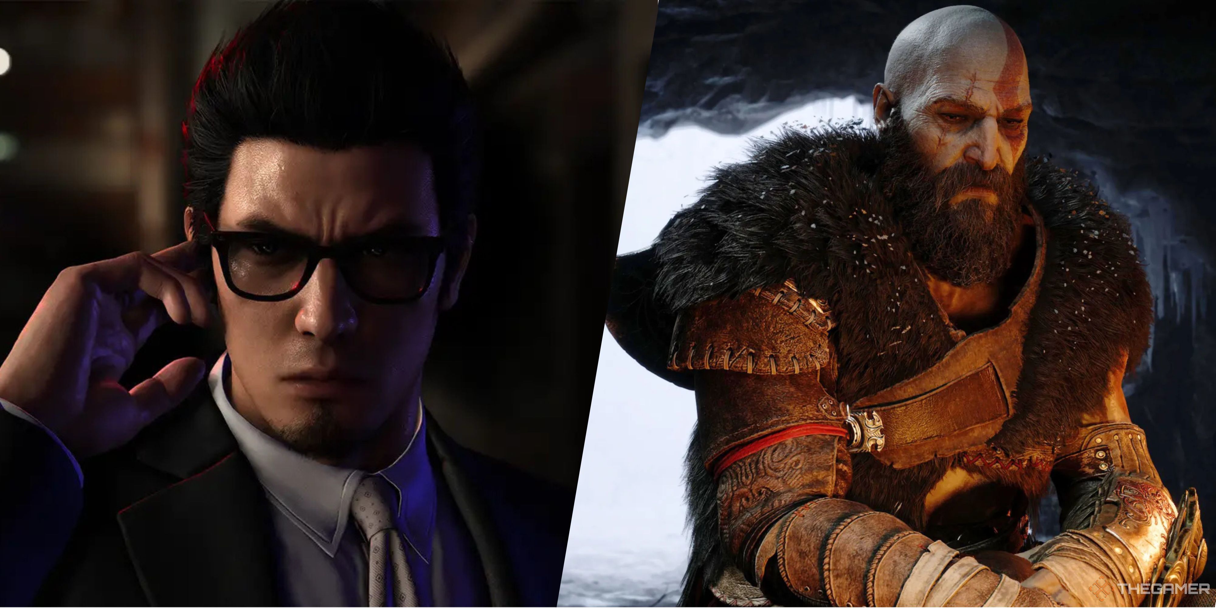 kiryu successful  the antheral   who erased his name, and kratos successful  deity  of warfare  ragnarok.