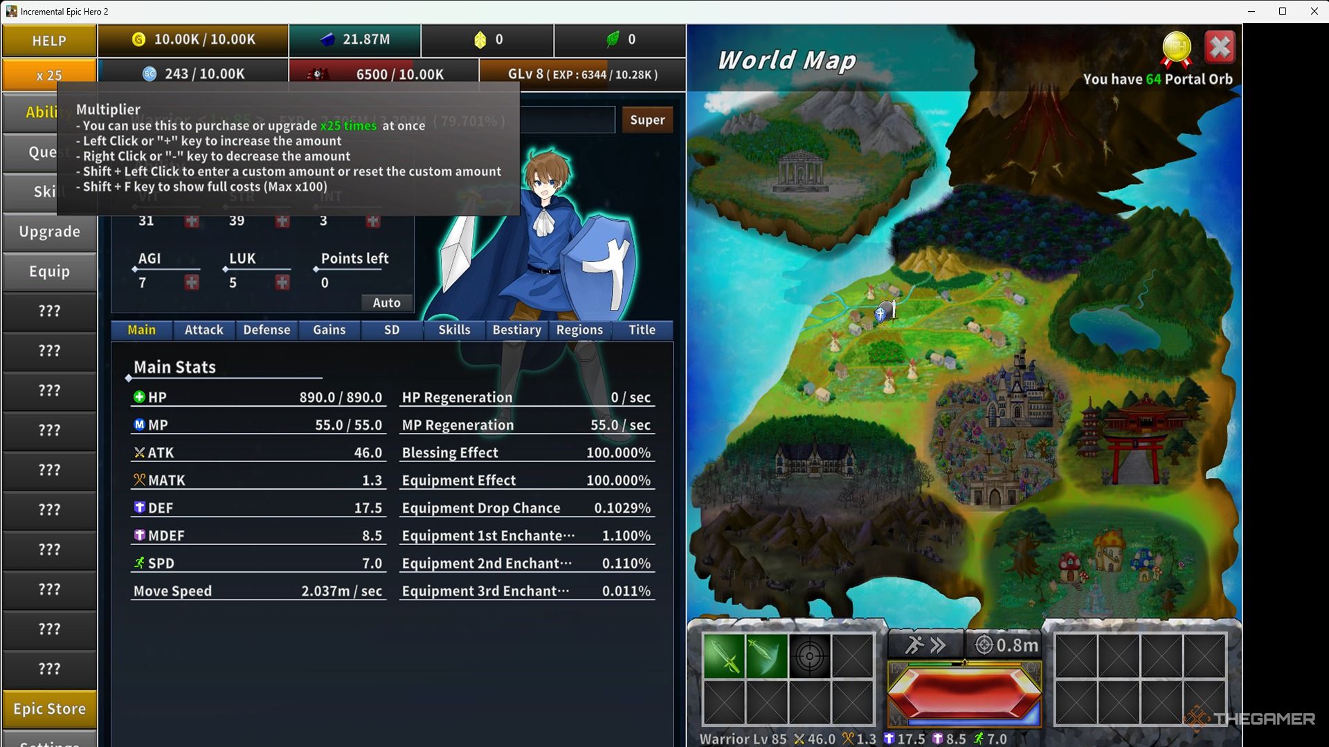استفاده از ضریب در Incremental Epic Hero 2.