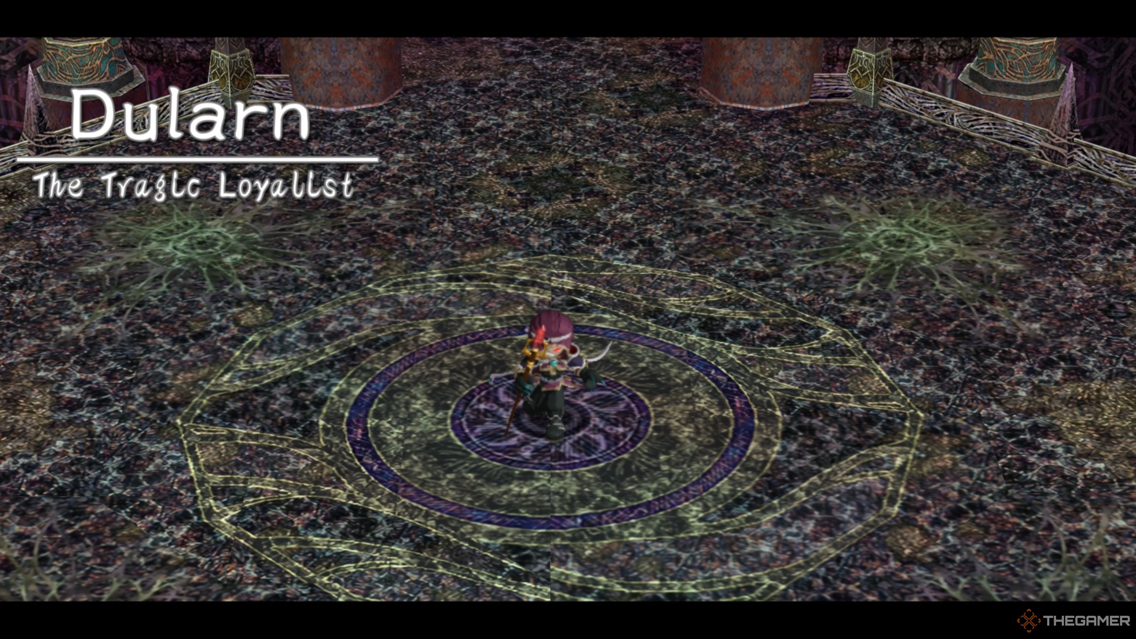 Dularn, the Tragic Loyalist, approaching Adol on Genos Island in Ys Memoire: The Oath in Felghana.