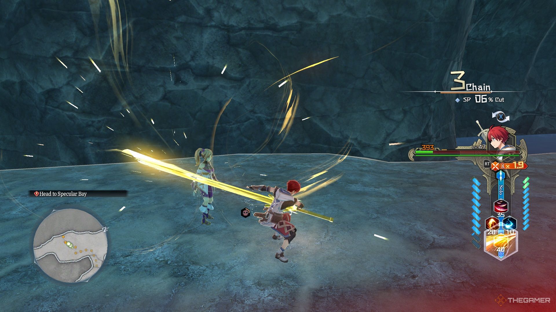 ADOL با استفاده از Lightning Saber در YS X: Nordics.