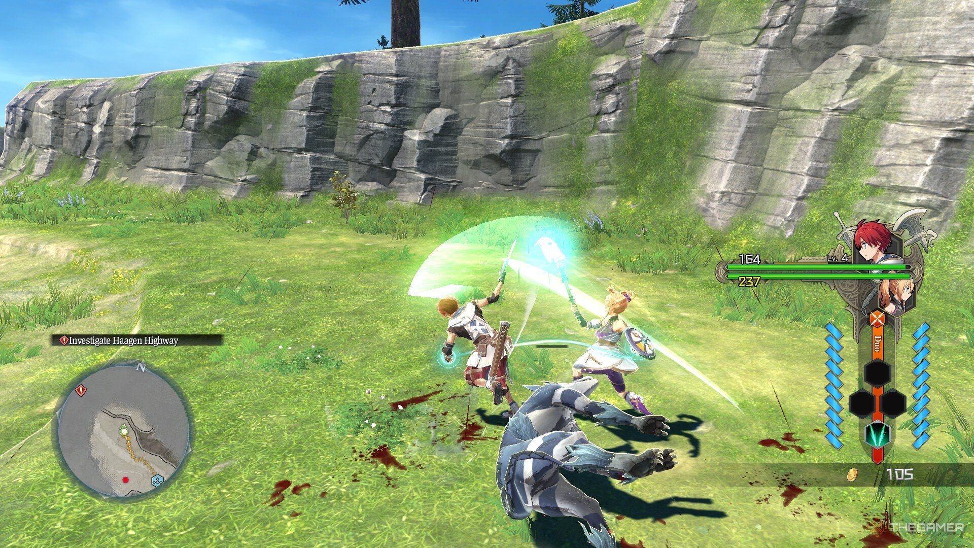 ADOL با استفاده از Raid Slash در YS X: Nordics.