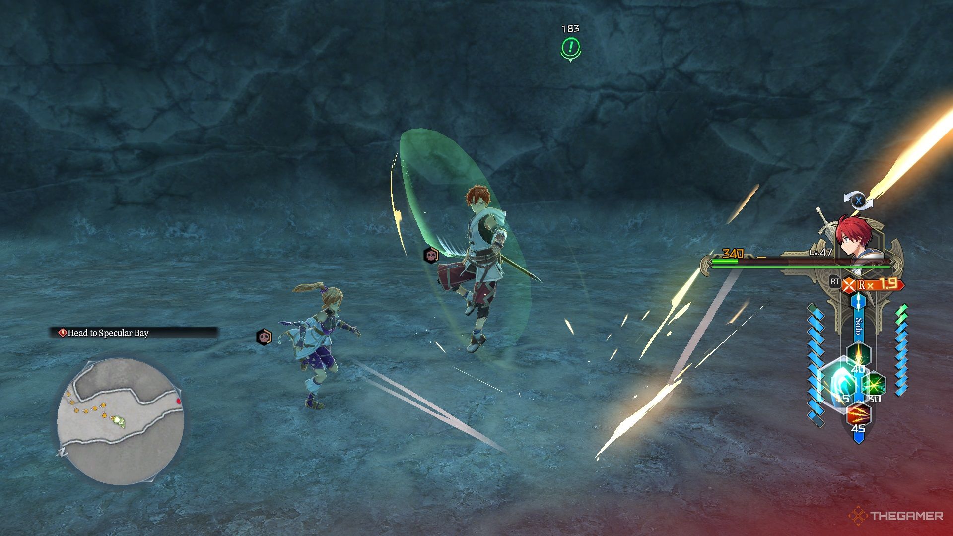 ADOL با استفاده از Rising Slash در YS X: Nordics.