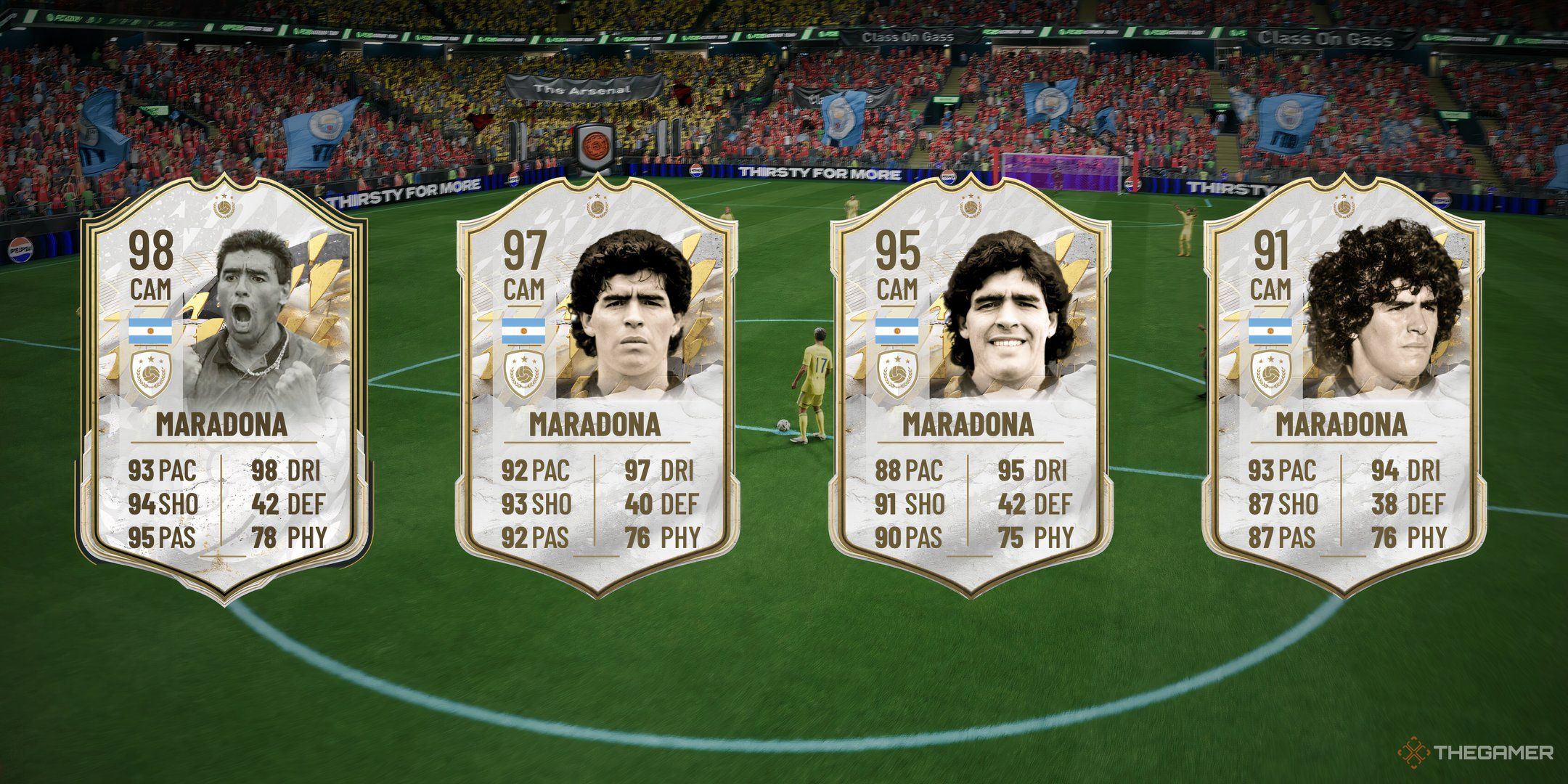 تصویری از کارتهای Maradona Platyer از FIFA 22. 
