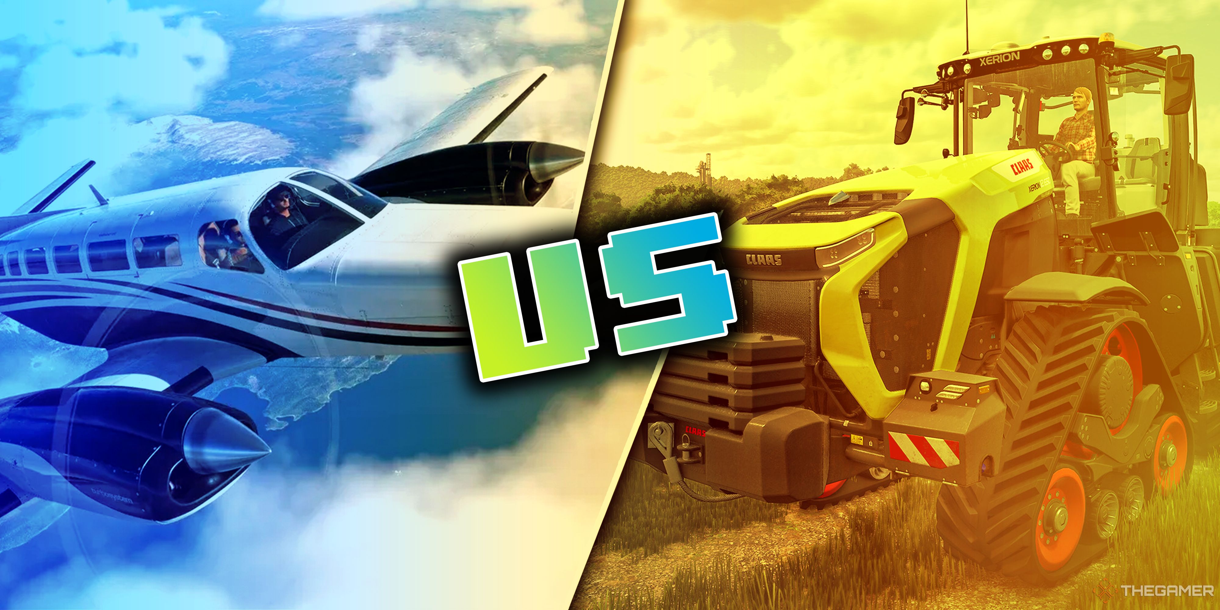 Microsoft Flight Simulator 2024 and Farming Simulator 25.