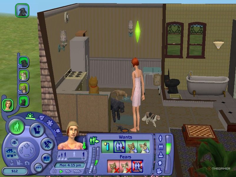 A dog has sullied the floor in The Sim 2