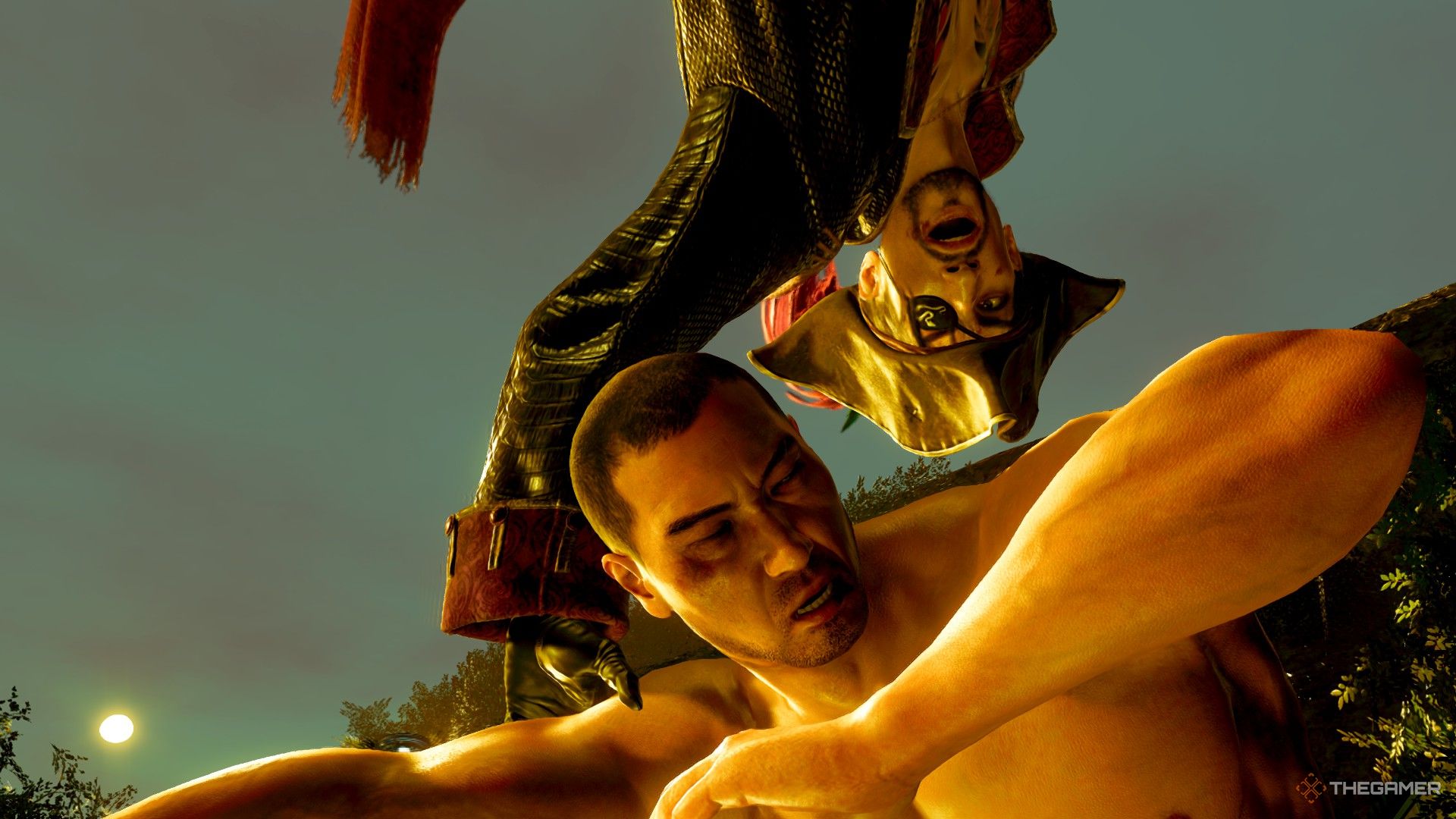 Saejima and Majima battling in Like A Dragon Pirate Yakuza In Hawaii.