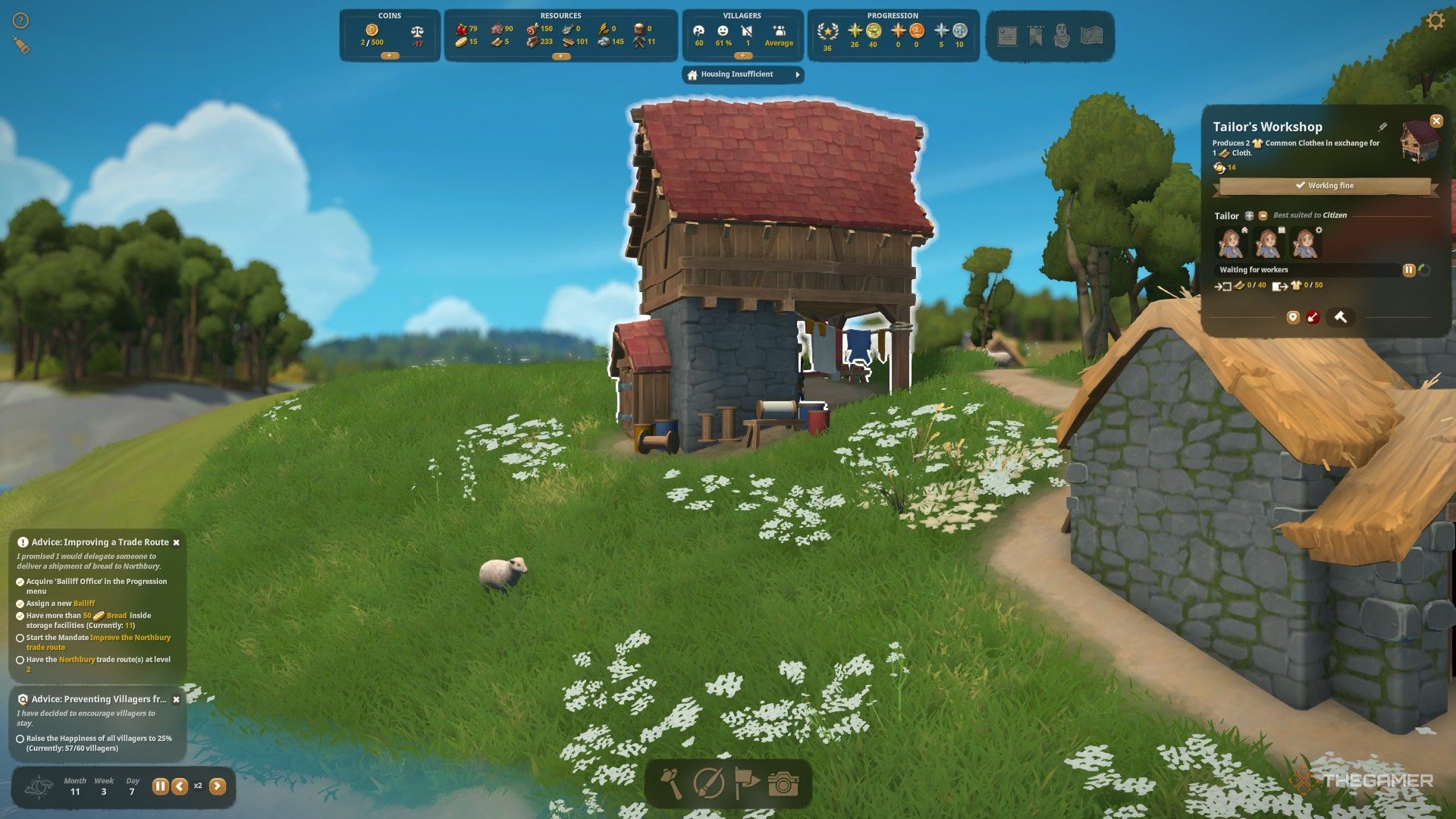 The image shows the Tailor&rsquo;s Workshop in Foundation.