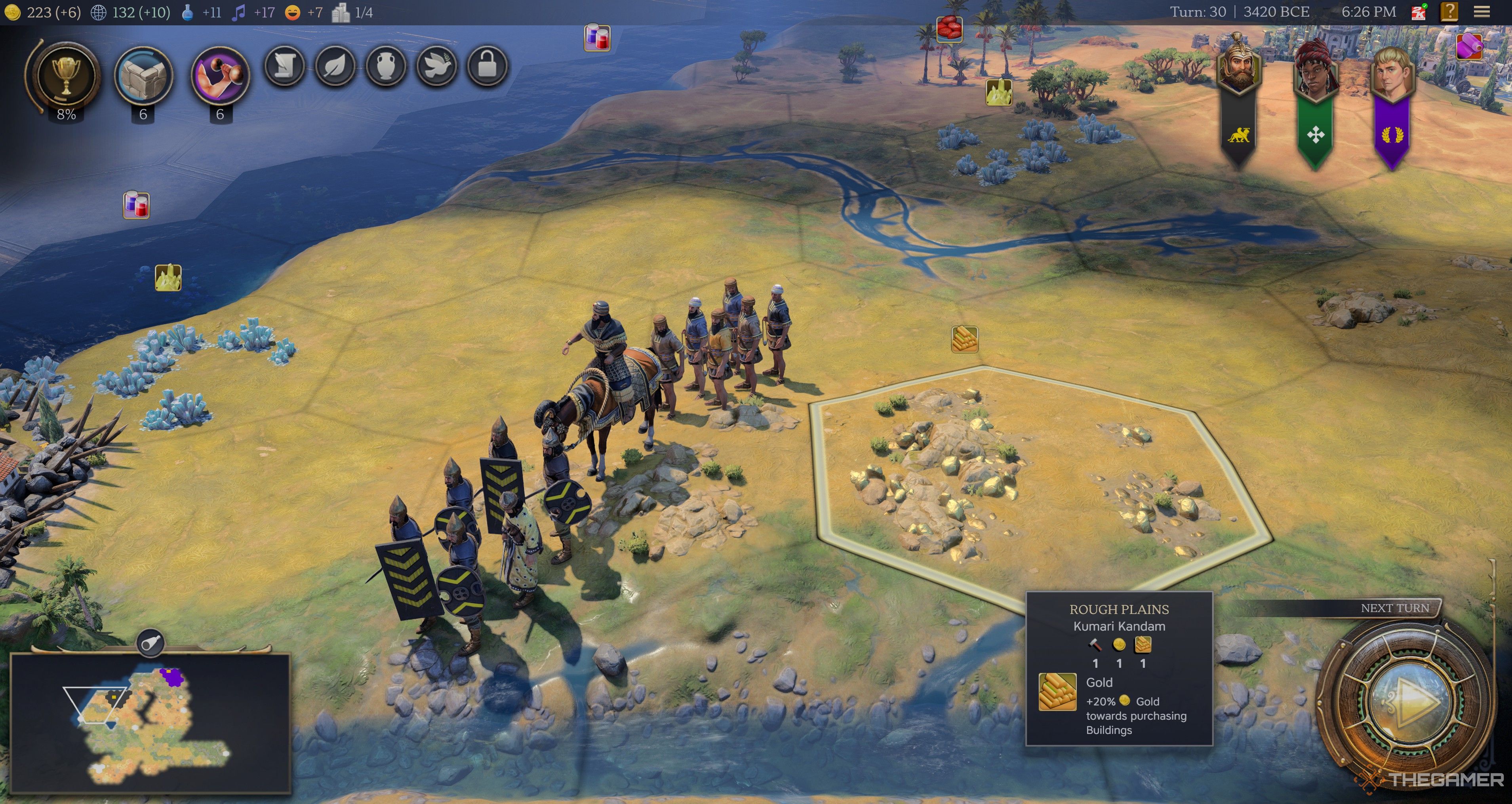 A commander leading troops for Persia in Civ 7