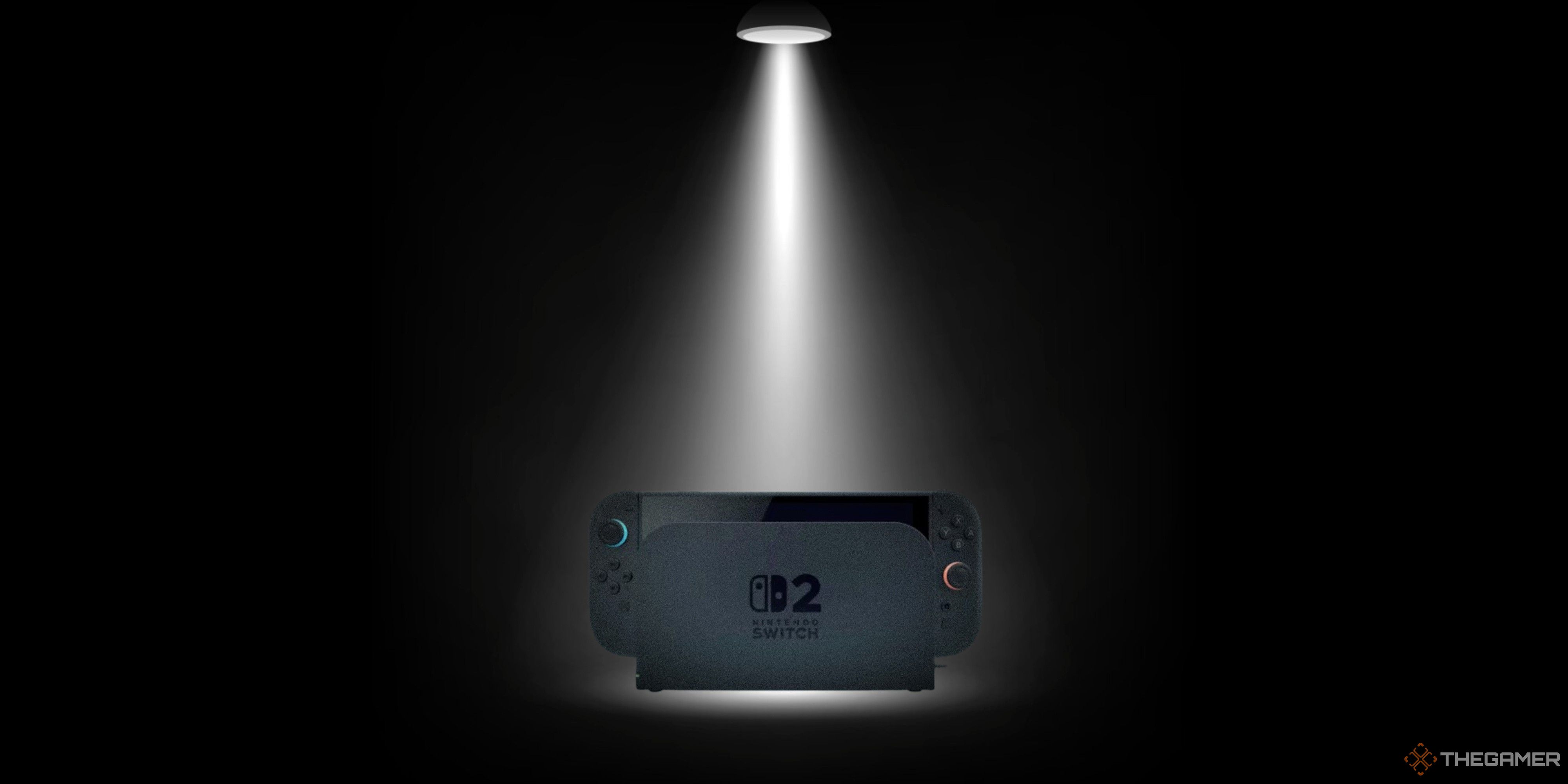 An spotlight that shines on the Nintendo Switch 2.