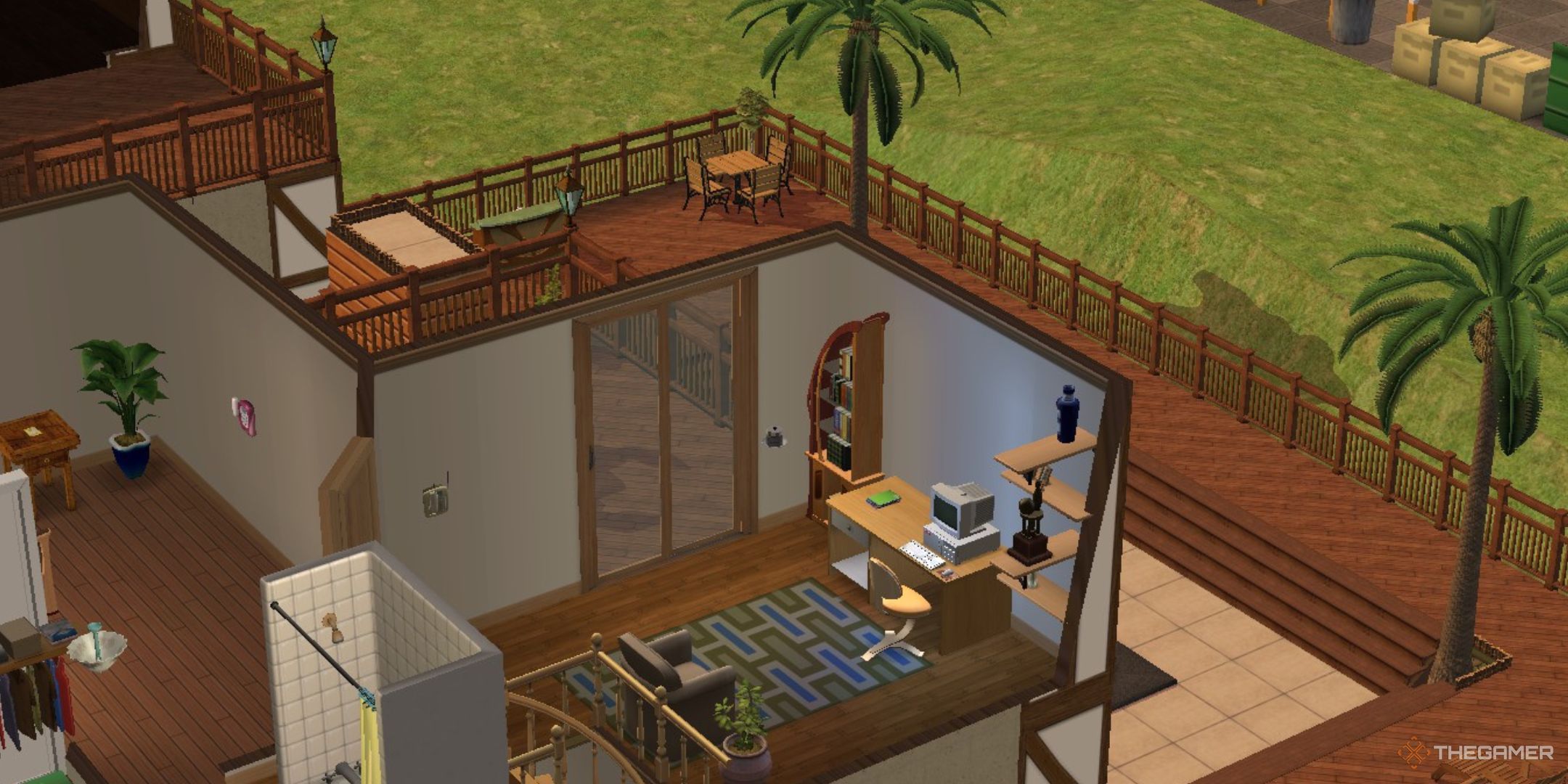 An apartment is shown in The Sims 2.