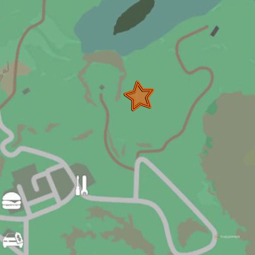 An orange star shows the location of the eighth oil well site in Rancher Simulator