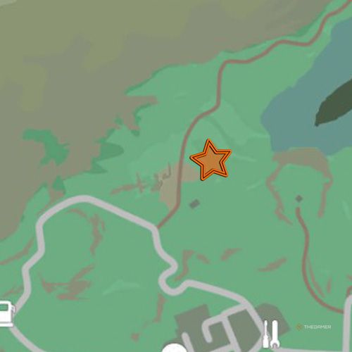 An orange star shows the location of the fourth oil well site in Rancher Simulator