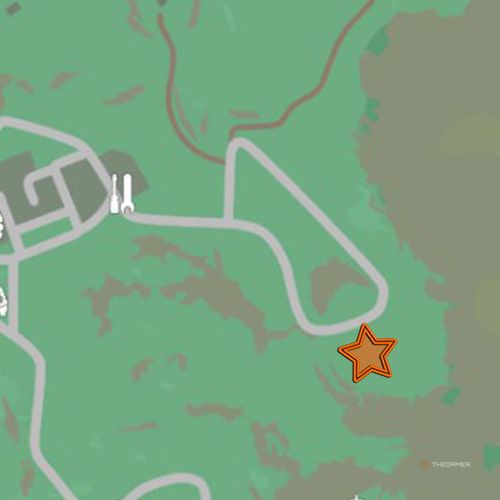 An orange star shows the location of the ninth oil well site in Rancher Simulator