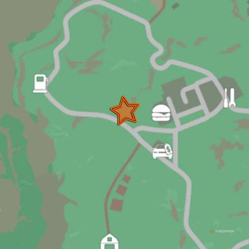 An orange star shows the location of the second oil well site in Rancher Simulator