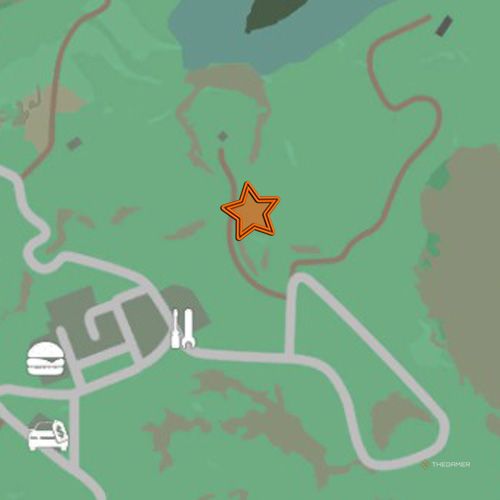 An orange star shows the location of the seventh oil well site in Rancher Simulator