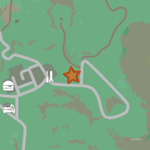 An orange star shows the location of the sixth oil well site in Rancher Simulator
