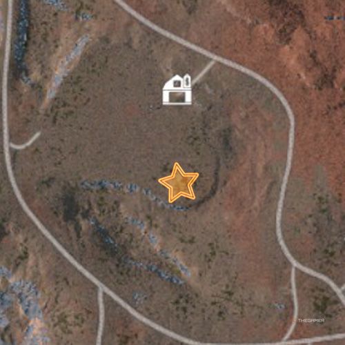 An orange star shows the location of the Southwestern Map&rsquo;s eleventh oil well site in Ranch Simulator