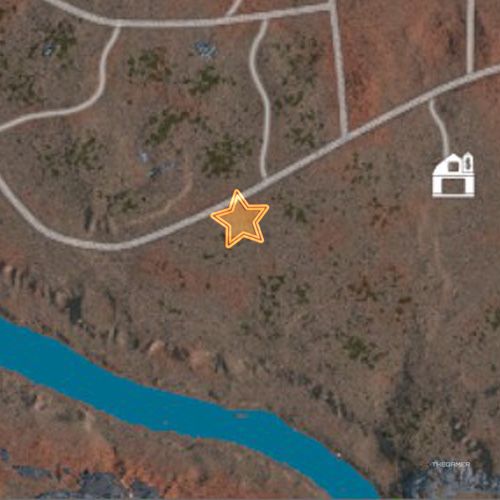 An orange star shows the location of the Southwestern Map&rsquo;s seventh oil well site in Ranch Simulator