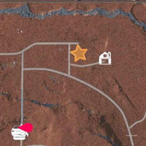 An orange star shows the location of the Southwestern Map&rsquo;s third oil well site in Ranch Simulator