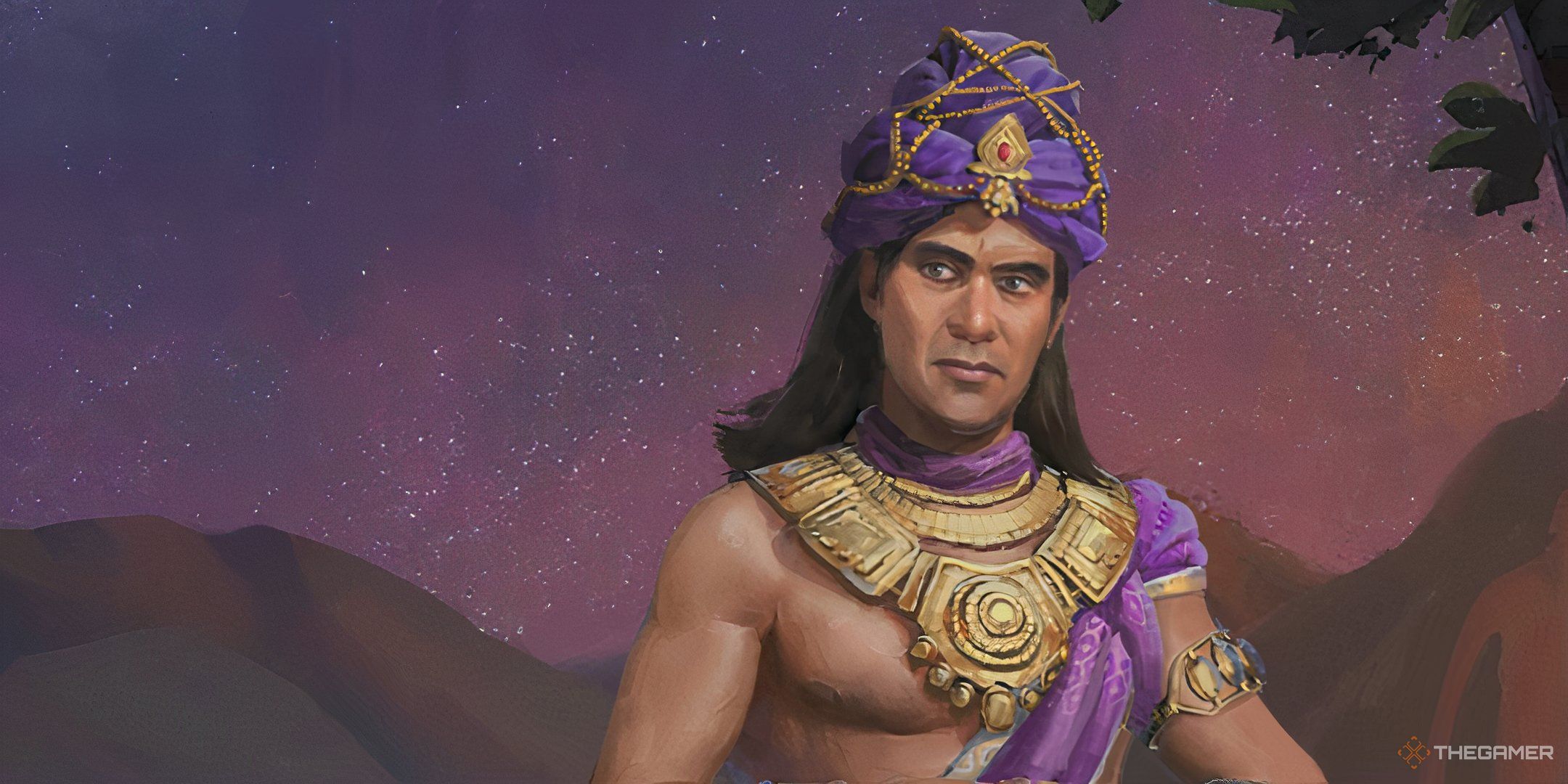 Ashoka's key art screen for the Maurya in Civilization 7