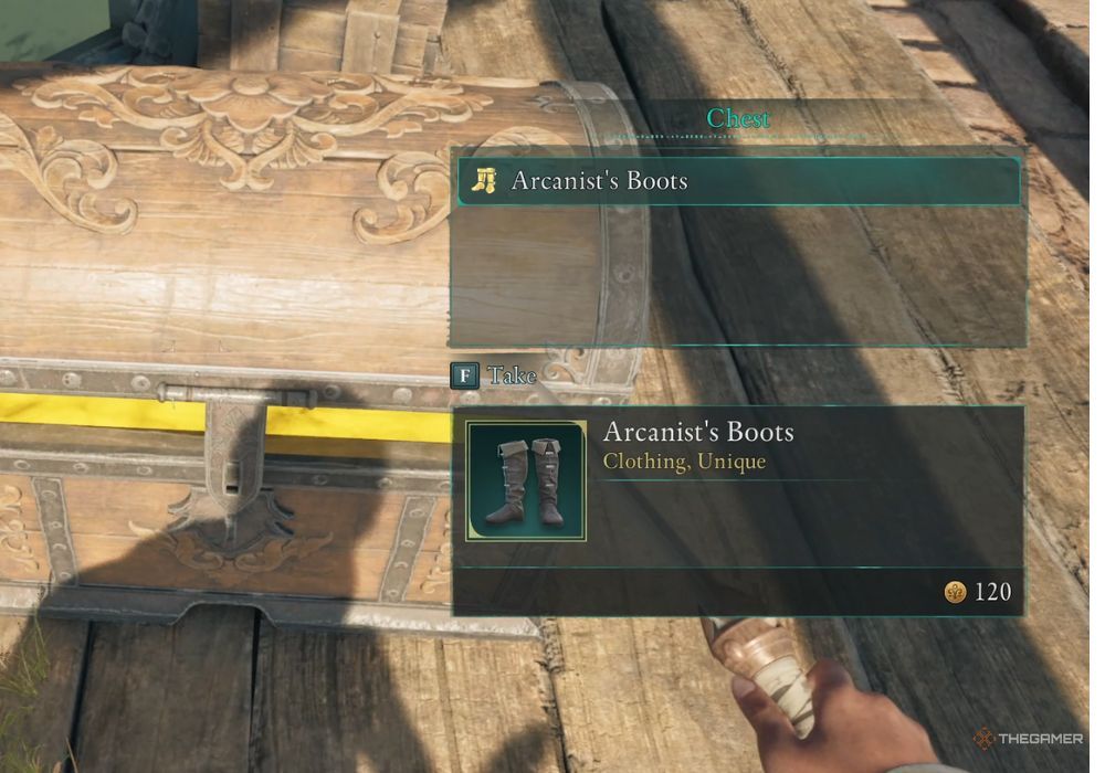 Avowed Arcanist's Boots location on ground.