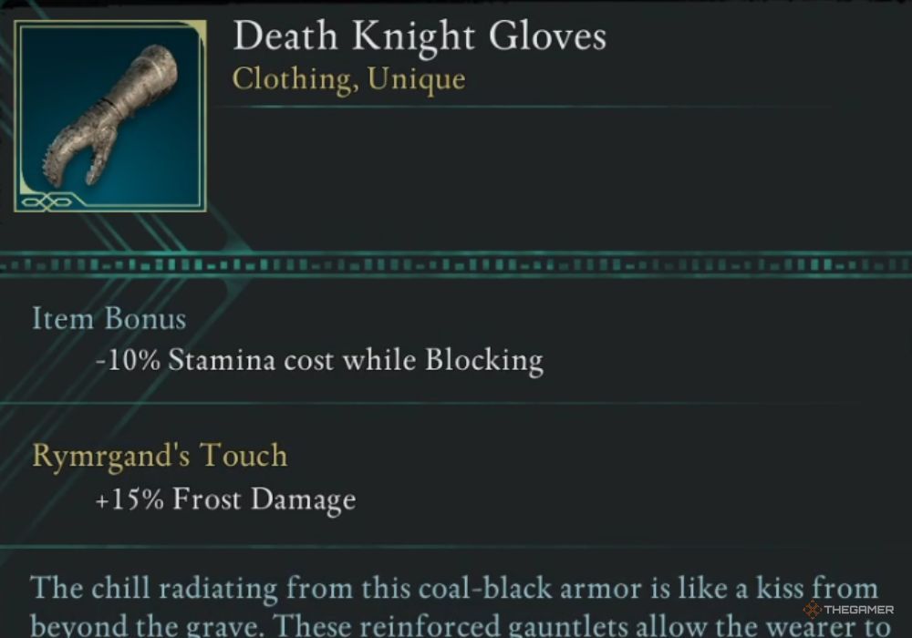 Avowed Death Knight Gloves item description