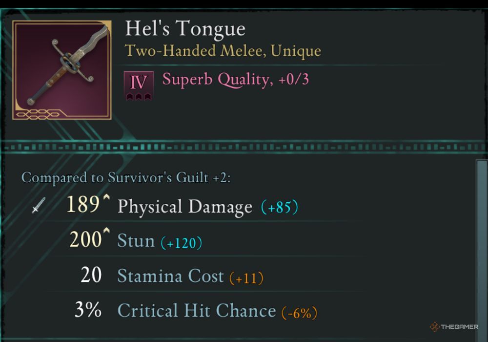 Avowed Hel's Tongueunique item description.