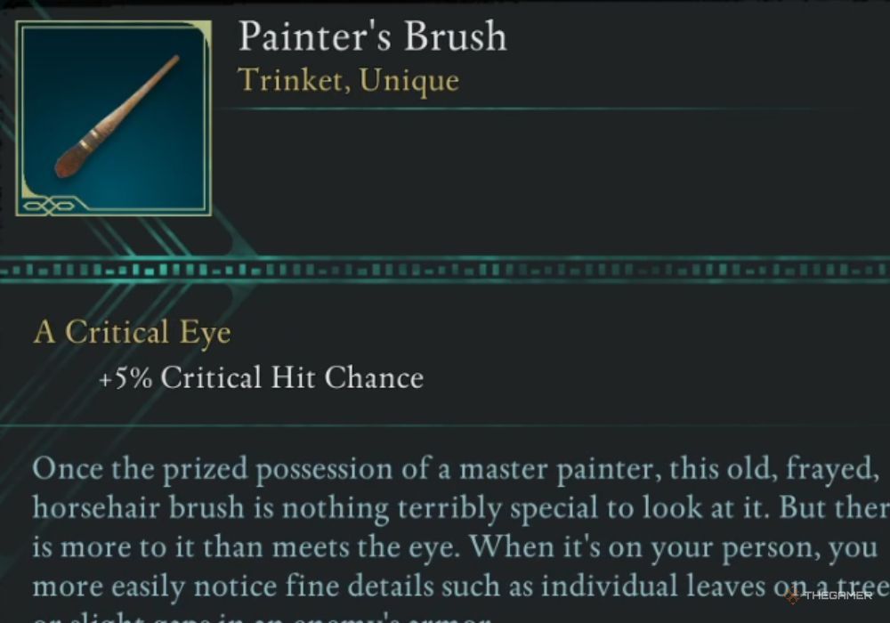 Avowed Painter's Brush  unique item description