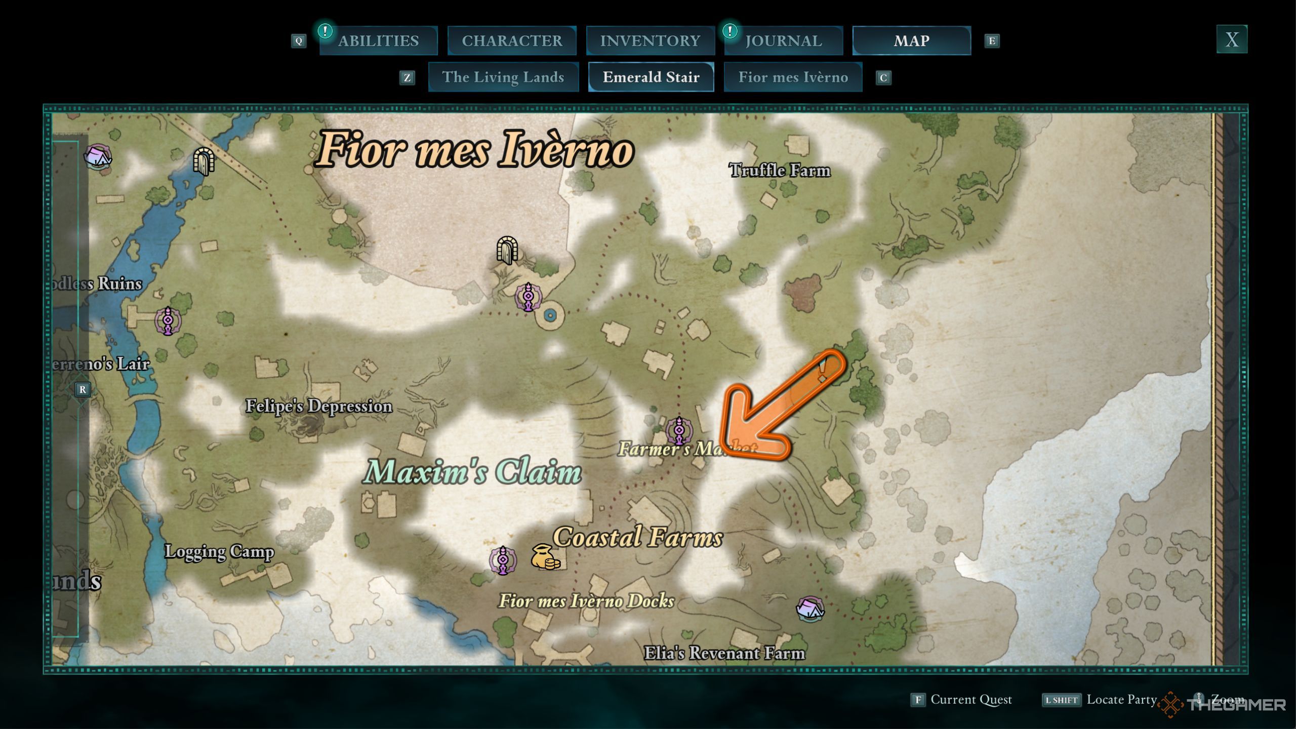 Avowed showing the location of totem clues.