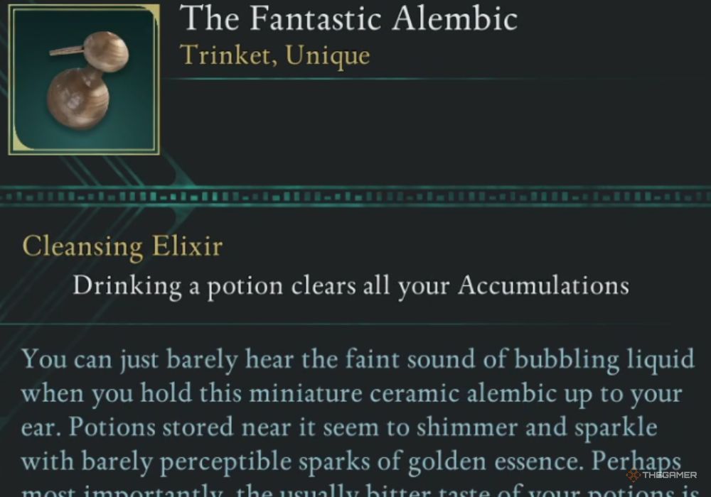 Avowed The Fantastic Alembic unique item description.