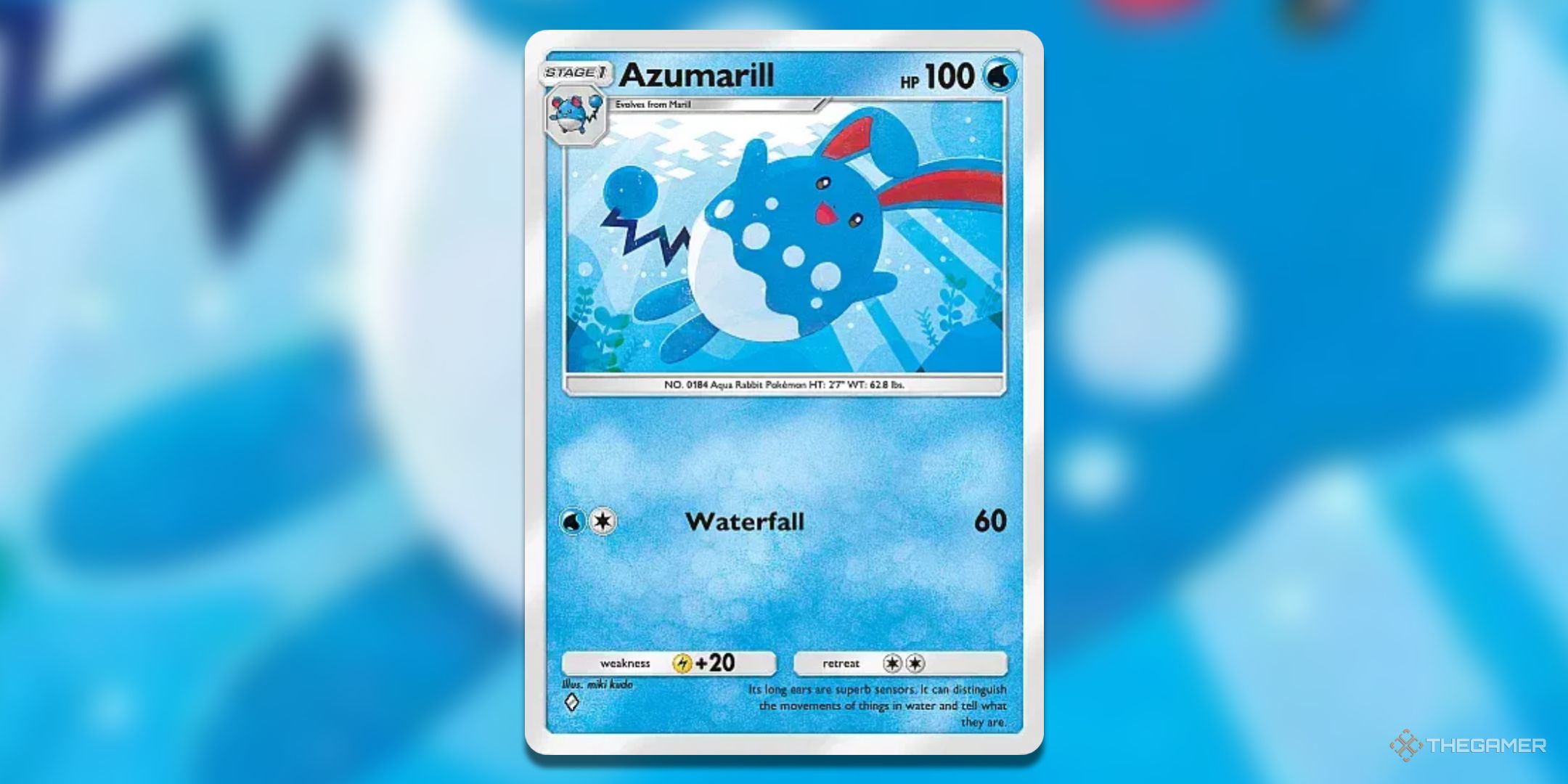 Azumarill Pokemon TCG Pocket Triumphant Light Card Art.