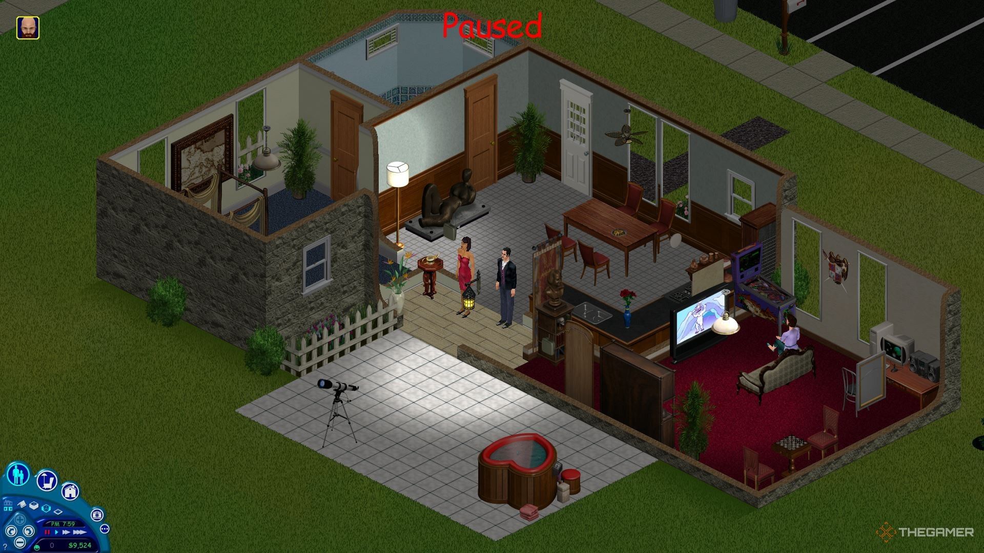 Bella and Mortimer Goth stuck in a room in The Sims.-1